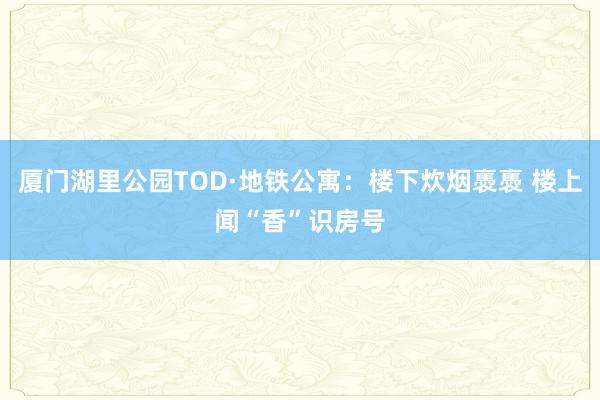 厦门湖里公园TOD·地铁公寓：楼下炊烟褭褭 楼上闻“香”识房号