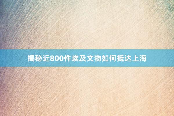 揭秘近800件埃及文物如何抵达上海