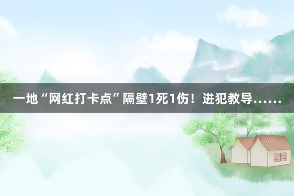 一地“网红打卡点”隔壁1死1伤！进犯教导……