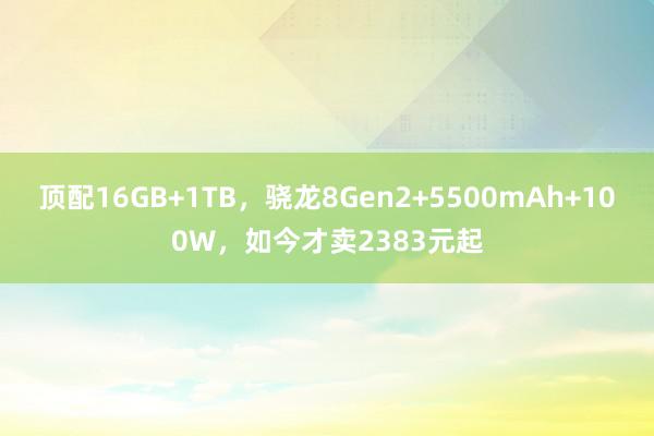 顶配16GB+1TB，骁龙8Gen2+5500mAh+100W，如今才卖2383元起