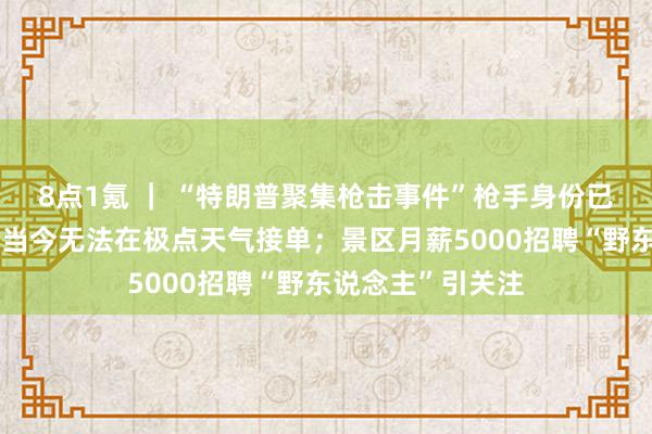 8点1氪 ｜ “特朗普聚集枪击事件”枪手身份已证实；萝卜快跑当今无法在极点天气接单；景区月薪5000招聘“野东说念主”引关注