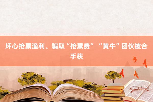 坏心抢票渔利、骗取“抢票费” “黄牛”团伙被合手获