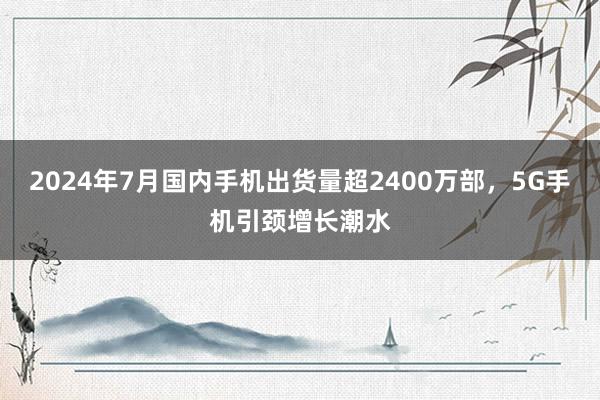 2024年7月国内手机出货量超2400万部，5G手机引颈增长潮水