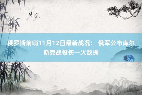 俄罗斯前哨11月12日最新战况： 俄军公布库尔斯克战役伤一火数据