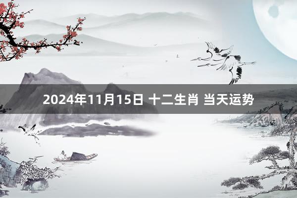 2024年11月15日 十二生肖 当天运势